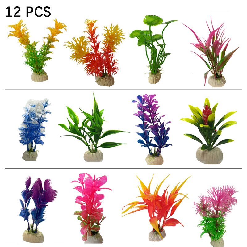 Simulatie kunstmatige aquariumplant decoratie aquarium onderwater bloemengras decoratie ornament 12 stijlen optioneel: 12 stuks