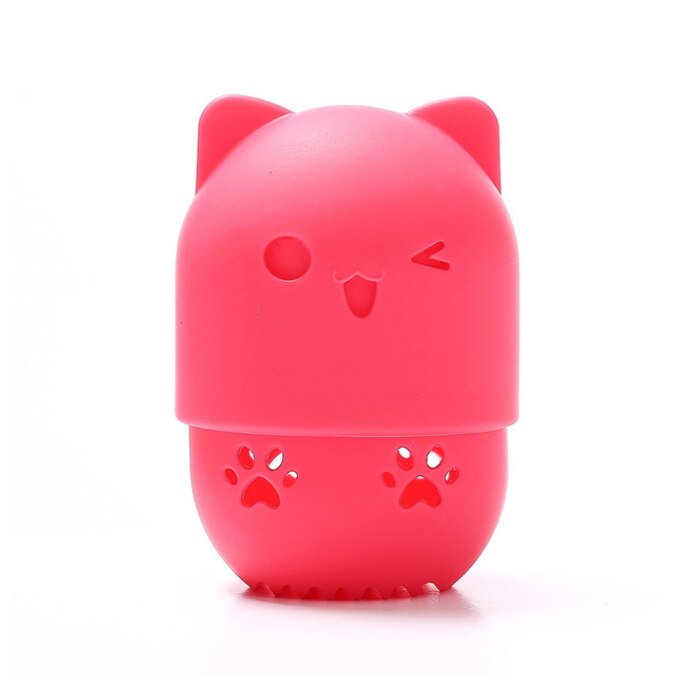 Kitten Soft Silicone Powder Puff Drying Puff Blender Beauty Sponge Travel Case Holder Sponge Egg Capsule Display Rack Egg