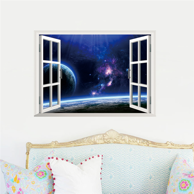 Zwart Gat Nebula Planet Star Muurstickers Voor Kinderkamer Decoratie Vivid 3d Ruimte Thema Muurschilderingen Diy Thuis Decal pvc Poster: Rood