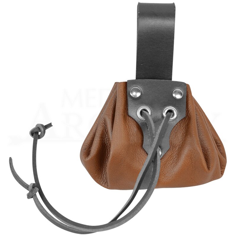 Monedero de cuero con cordón para hombre y mujer, cartera Vintage Medieval con Larp, accesorios de disfraces de pirata vikingos celtas, monedero con cinturón