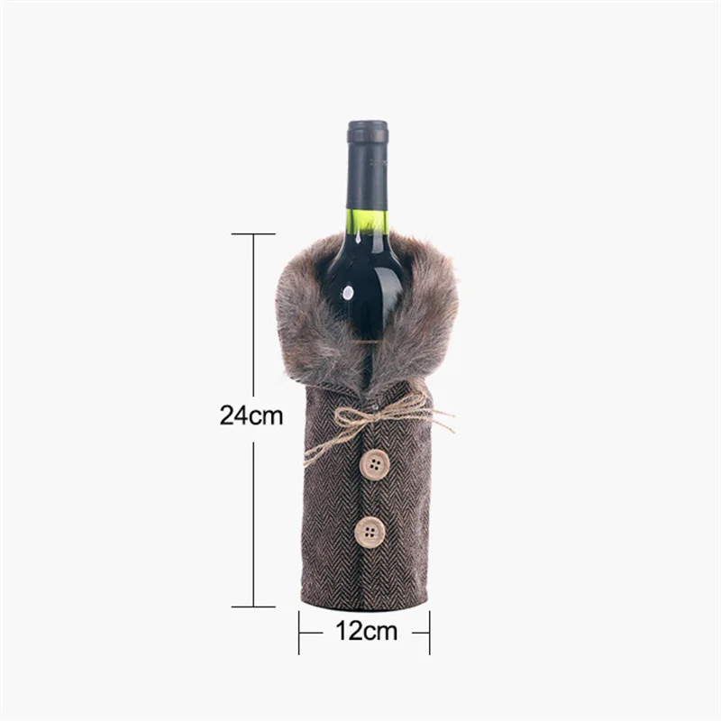 Kerst Wijnfles Hoesjes Tas Kerst Strik Smoking Champagne Fles Cover Rode Vrolijke Kerst Tafel Decoraties Voor Thuis