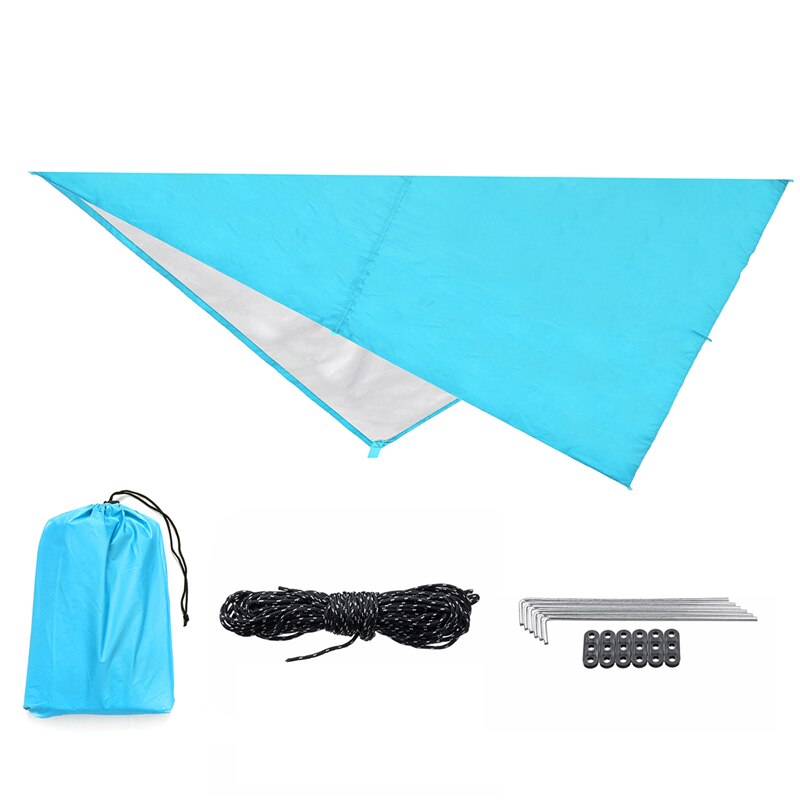 300x300cm Ultralight Tarp Outdoor Camping Survival Sun Shelter Shade Awning Silver Coating Pergola Waterproof Beach Tent 3 Color: Sky Blue