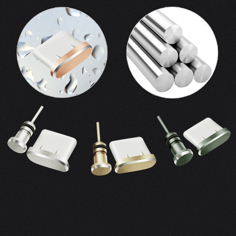 3.5Mm Koptelefoon Jack Type C Telefoon Opladen Poort Sim-kaart Usb C Stof Plug Voor Xiaomi Huawei Samsung Iphone