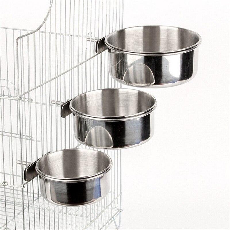 1 Uds comederos para pájaros mascotas contenedor de vasos metálicos para loros con cuenco de comida para guacamayos periquitos accesorios para jaulas de pájaros