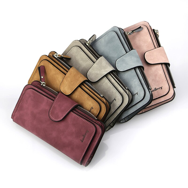 Baellerry Wallet Women Leather Luxury Card Holder Clutch Casual Women Wallets Zipper Pocket Hasp Ladies Wallet Female Purse