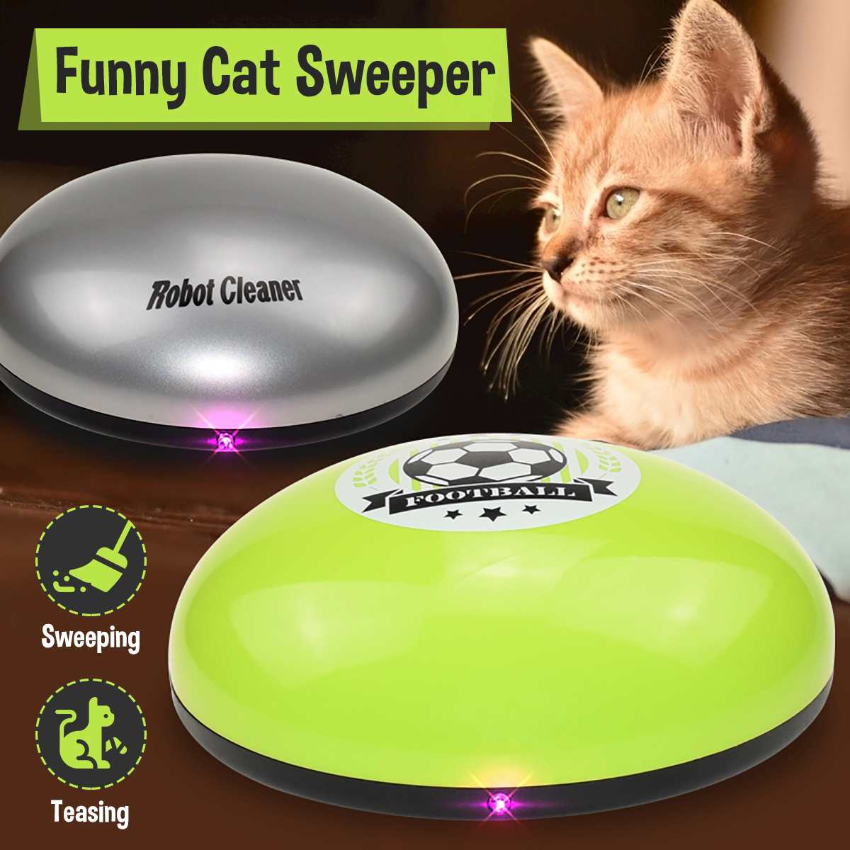 2-IN-1 Household Automatic Sweeping Robot Cleaner Vacuum Sweeper Machine Dry Wet Vacuum Cleaner Cat Pets Toys Cleaning Tools