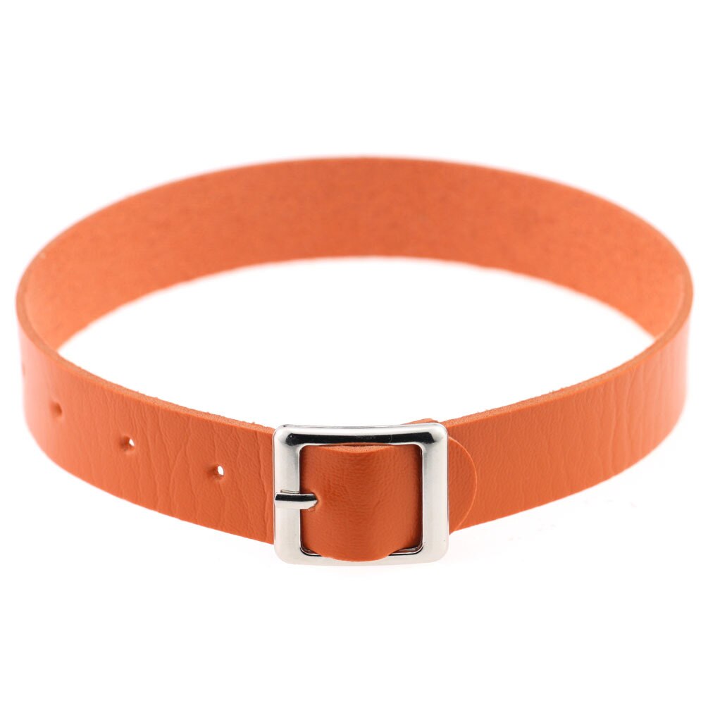 Punk Rock collana in pelle PU gotica cuore tondo Spike rivetto colletto con borchie girocollo collana a catena regalo fatto a mano gioielli per il corpo: 16
