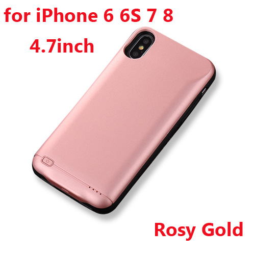 Voor iPhone 6 6s 7 8 plus 4000mah Battery Charger Case Backup Telefoon Batterij case Voor iPhone 6 6s 8 7 3000mah Power Bank Case: For i6 6s 7 8 Rosy