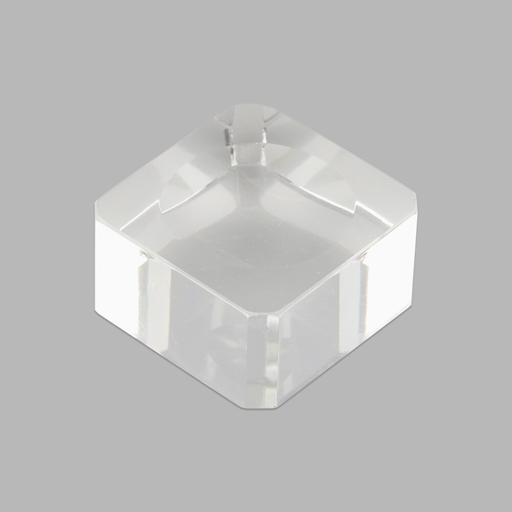 Retro Desktop Ornament Ball Display Stand Fixed Crystal Sphere Base Square Glass Holder Wood Pedestal Transparent Support: 3