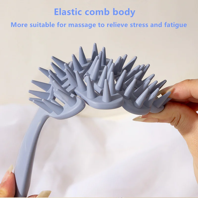 1 Uds. Cepillo de champú de hojas, cepillo para masaje del cuero cabelludo, peine para lavar la cabeza, masajeador de pelo de dos caras, cepillo de baño, depurador corporal, accesorios para el cabello