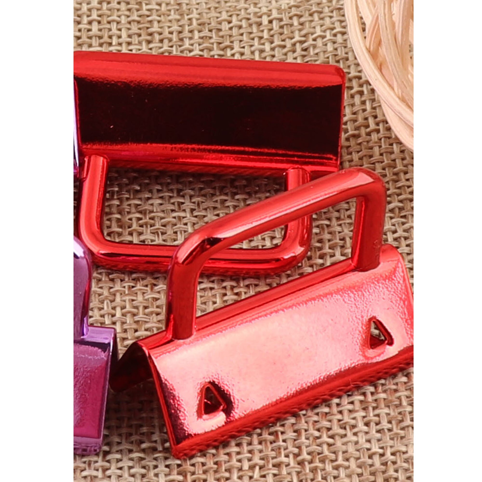 10 sets 32mm Key Fobs Hardware with Key Rings,1.25 Wristlets Key Chains Key Chain Webbing,Key Chains-1 1/4": Red