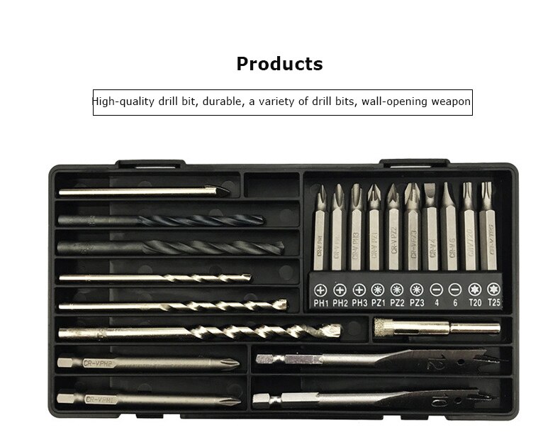 Multi-Function drill bit set 22 Suit in High-Speed Steel Twist Drill Combination Tool Kit Hardware Kits Complex vanadium steel