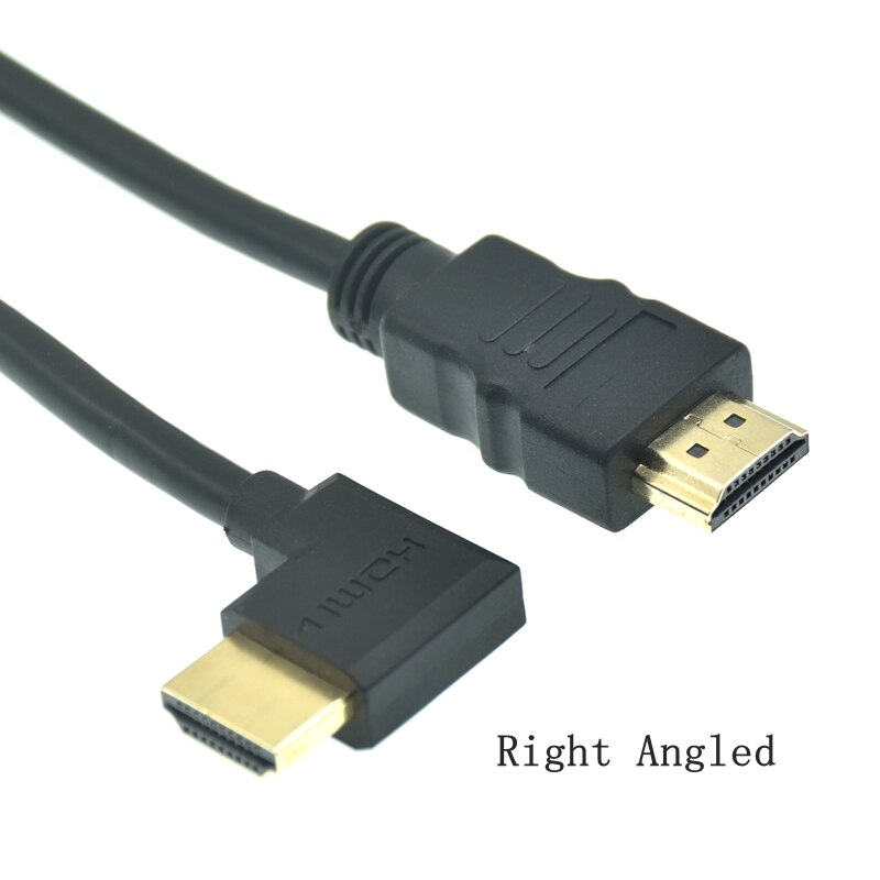 Short 90 Degree Left Right UP Down Angle HDMI-compatible Cable Double HDTV Line Male To Male M/M HDTV Cable Wire 0.5m 1.5M: Right / 0.3m