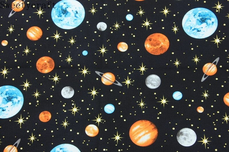 110 x 45cm dikke katoenen linnen stof per meter sterrenhemel print tela algodon handgemaakt naaien patchwork materiaal accessoires doek