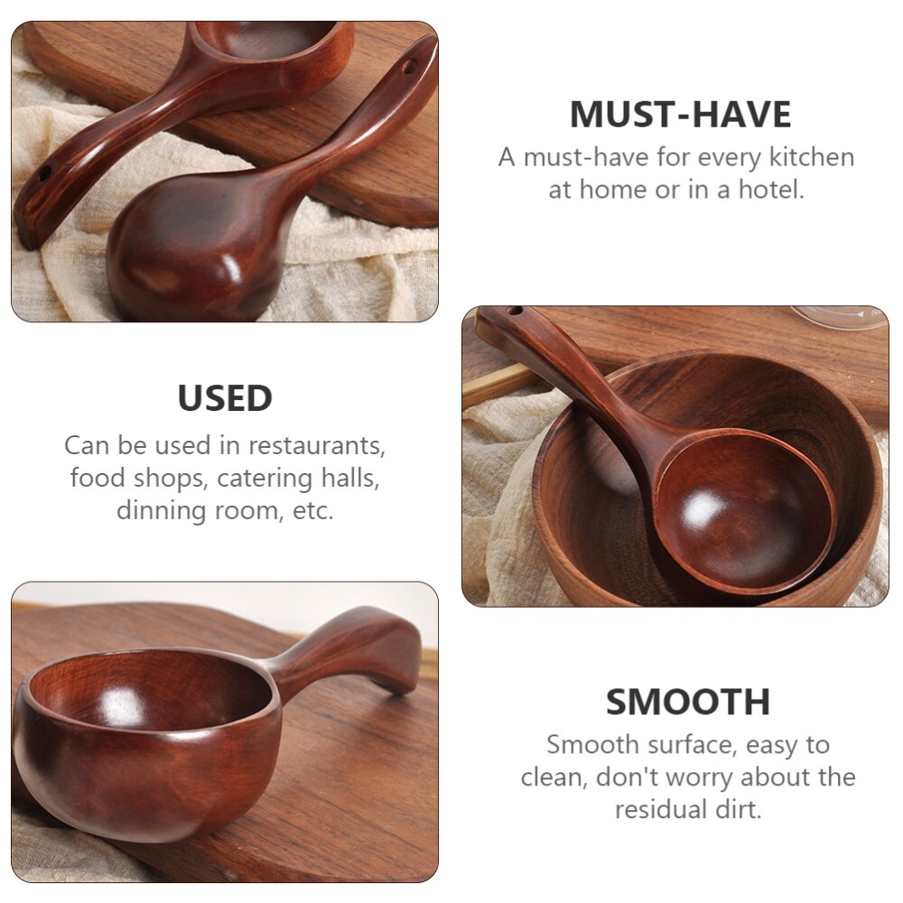 1Pc Wooden Spoon Serving Spoon Japanese Style Ladle Wooden Ladle Kitchen Tool