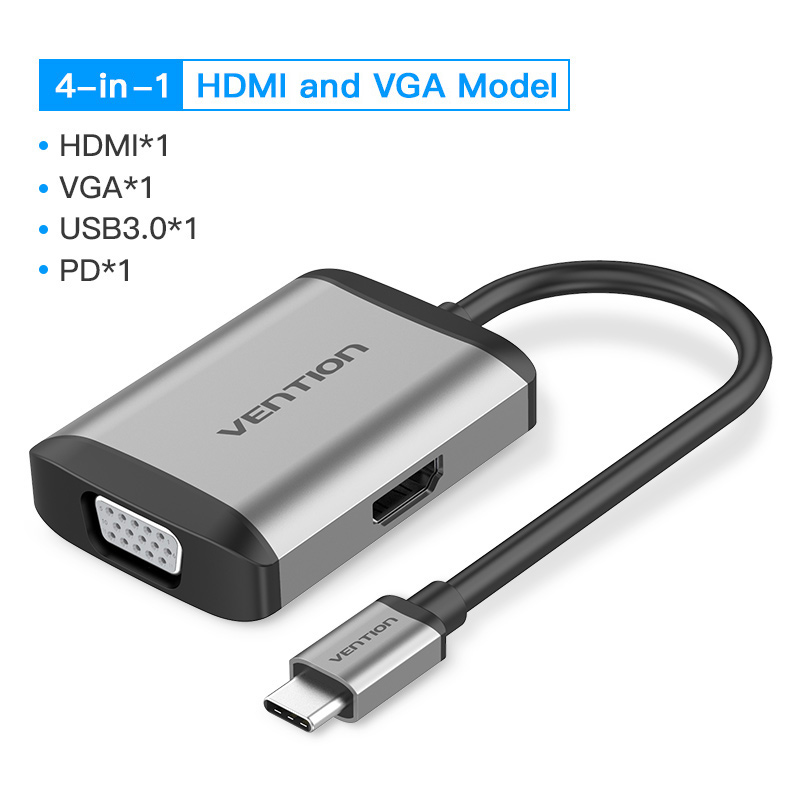 Vention USB C HUB Type C to Multi USB 3.0 HUB HDMI Adapter Dock for MacBook Pro Air USB HUB Type C 3.1 Splitter Port Type-c HUB: 4 in 1 HUB
