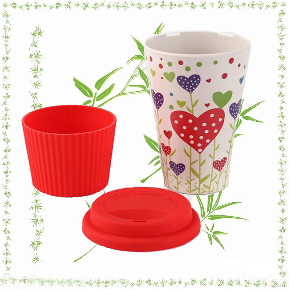 Tazas de 400ml reutilizables de fibra de bambú tazas de café aislamiento viaje taza para beber