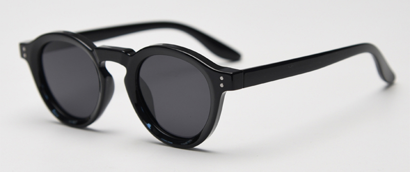 Peekaboo unissex polarizado óculos de sol retro feminino azul verde marrom tr90 óculos de sol redondos para homem uv400 dropshipping 2024 masculino: Preto
