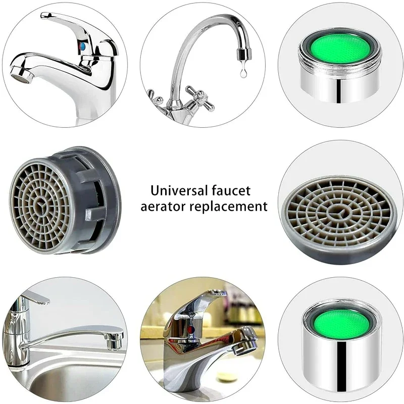 10 Stück Waschbecken-Wasserhahn-Filter, Wasserhahn-Kunststoffeinsatz, Ersatzdüsenfilter – Ersatzteile für Wasserhahn-Durchflussbegrenzer