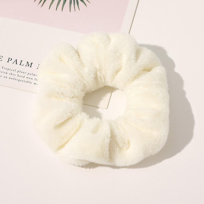 Winter Koe Kleur Haar Touw Vrouwen Fluwelen Chouchou Rubber Band Zachte Warme Elastische Haarbanden Kerstcadeaus Haaraccessoires: A3