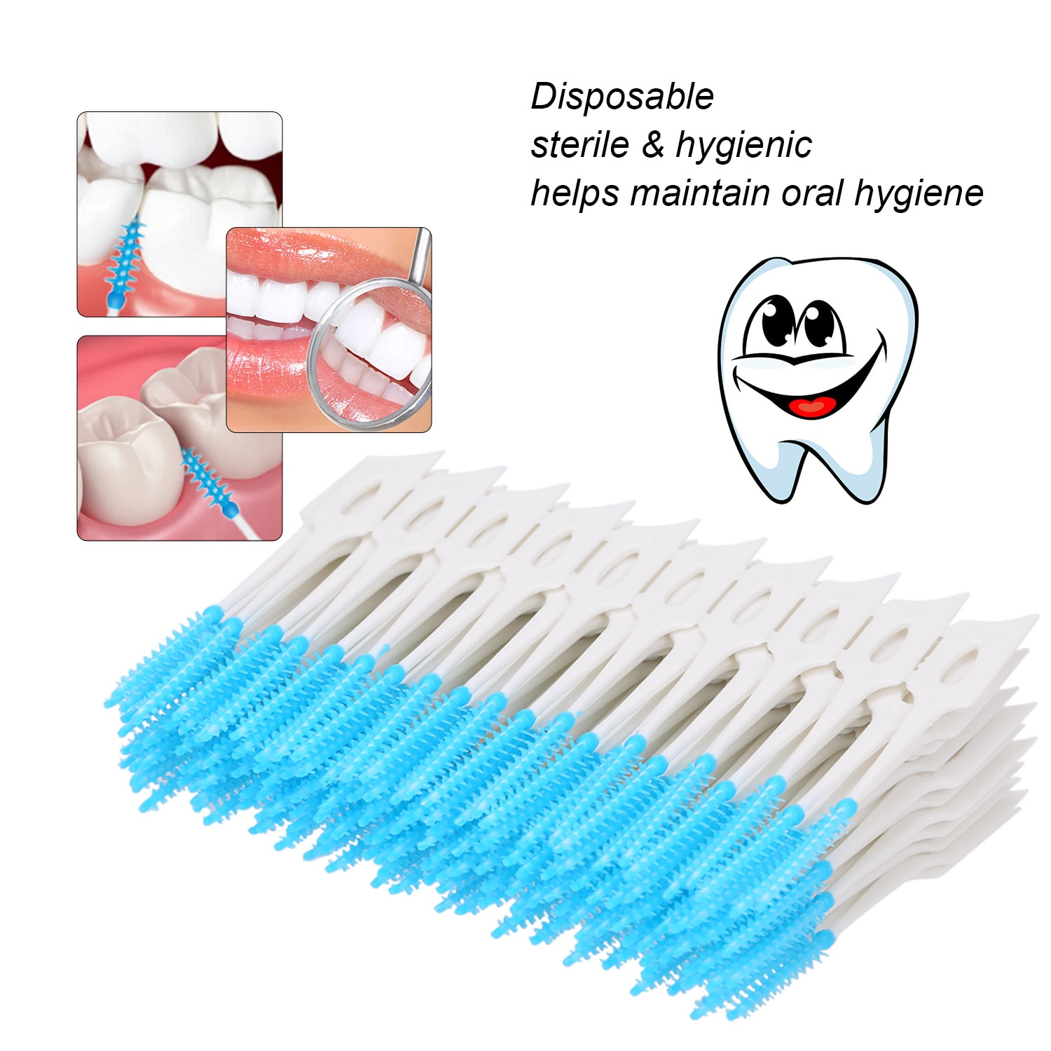 160pcs Soft Silicone Tooth Picks Double-ended Toothpick Floss Inter Brush Teeth Stick Hygiene Tools