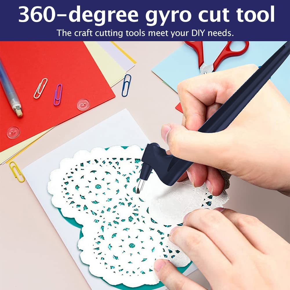 DIY Craft Snijgereedschappen Houtsnijwerk Cut Pen Art Craft Tool met 360-staal roterend mes Veiligheidssnijder Papier