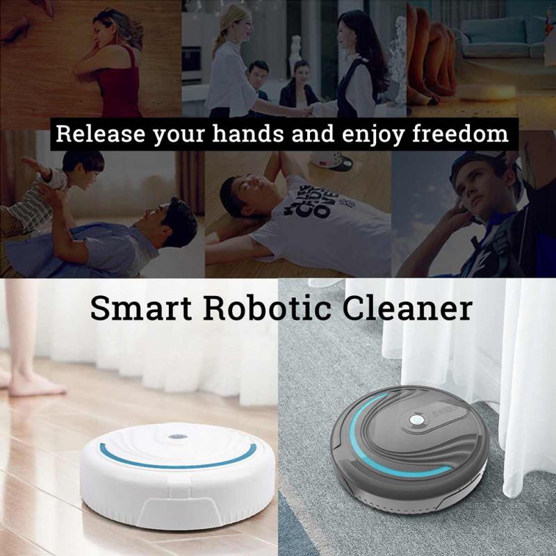 Automatisk smart gulv robot rengøring støvsuger fejerens robot fejer husholdnings vakuum våd mopping rengøringsmidler