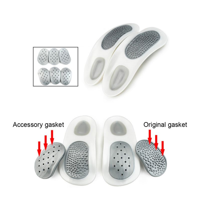 1 Pair Practical Durable Flat Feet Knock Knees Plantar Orthotics Inserts Breathable Arch Support Insoles With 8 Correction Pads