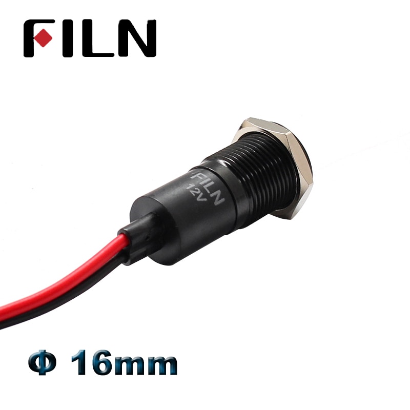 16mm LED metall anzeige licht Pilot lampe mit Auto Stiefel Armaturenbrett warnung Symbol 12v 24v 110v 220v verrotten grün anzeige lampe