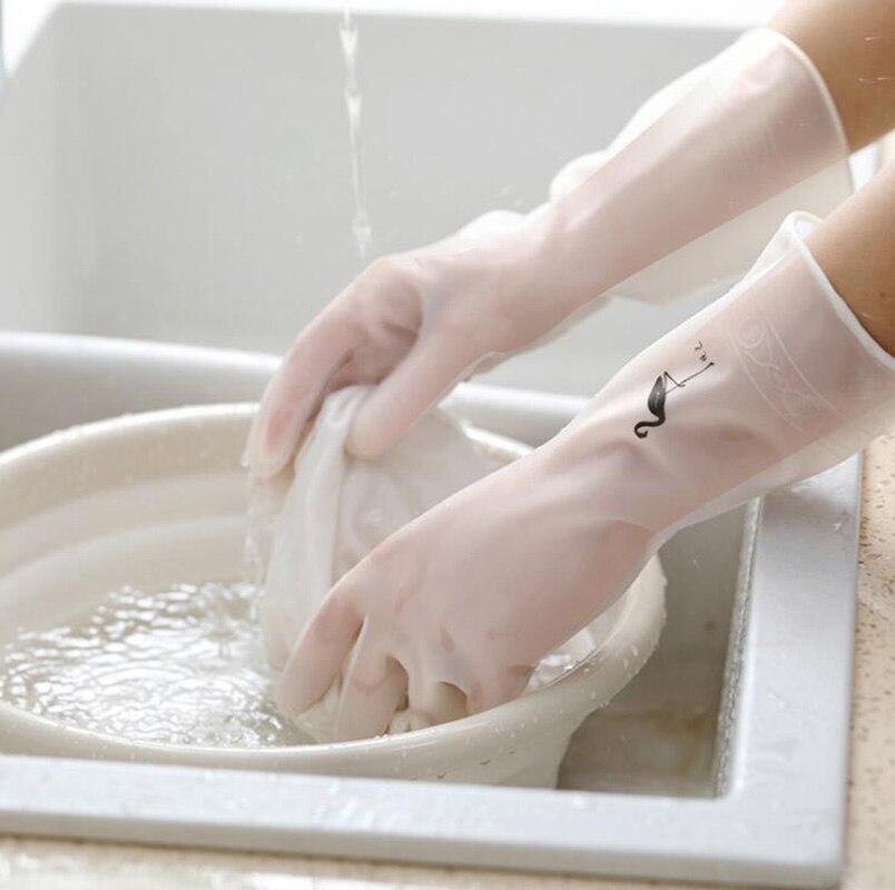 Guantes de goma para lavar platos de cocina, dibujos animados duraderos, limpieza del hogar, frutas y verduras, herramientas de accesorios de limpieza de baño