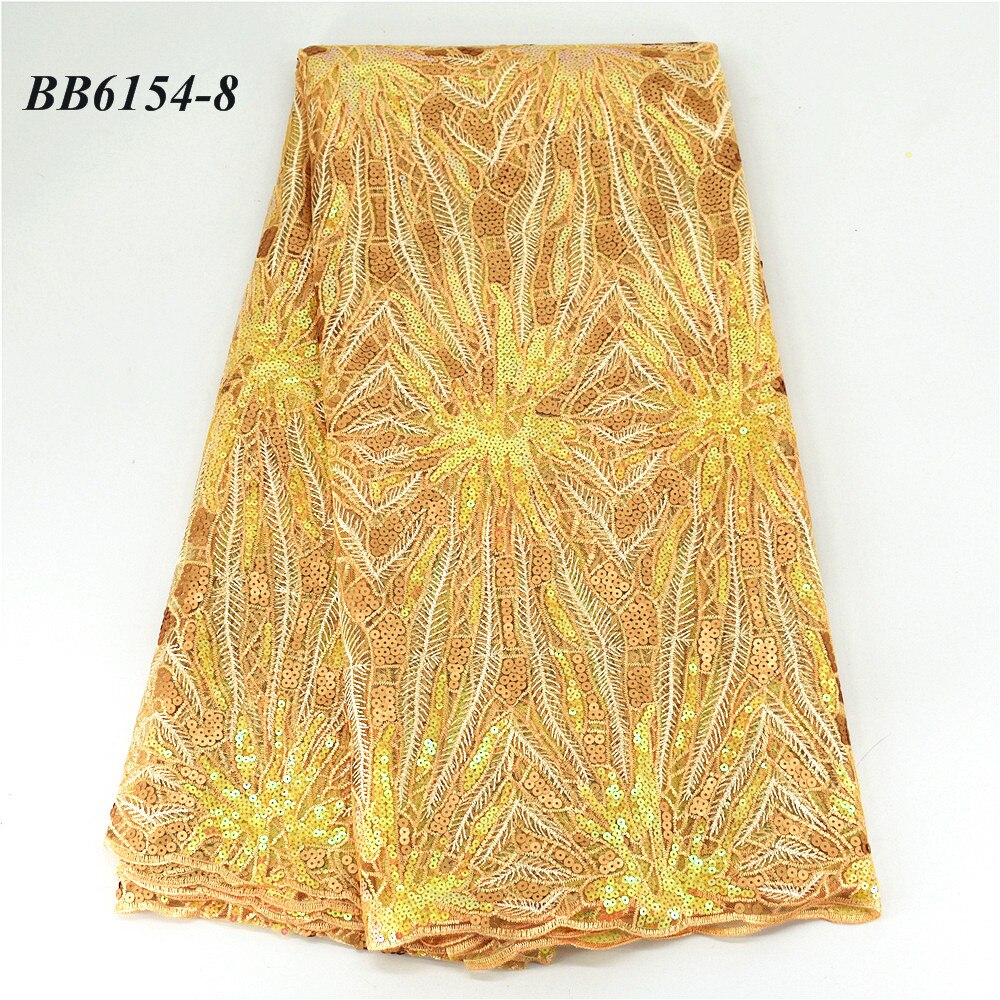 The latest style french net embroidery with sequin women party dress lace 5 yards: 8