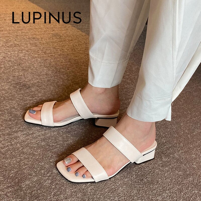 Vrouwen Hoge Hakken Sandalen Vierkante Neus Slingback Schoenen Vrouwen Outdoor Slipper Vrouwen Casual Sandaal Vrouwen