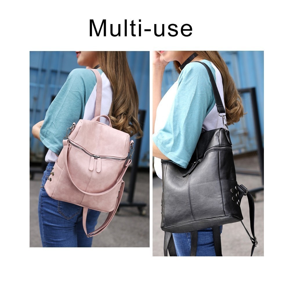 Herold frauen PU Leder Rucksack Schule Taschen Für Teenager Mädchen Große Kapazität Rucksack Laptop Tasche