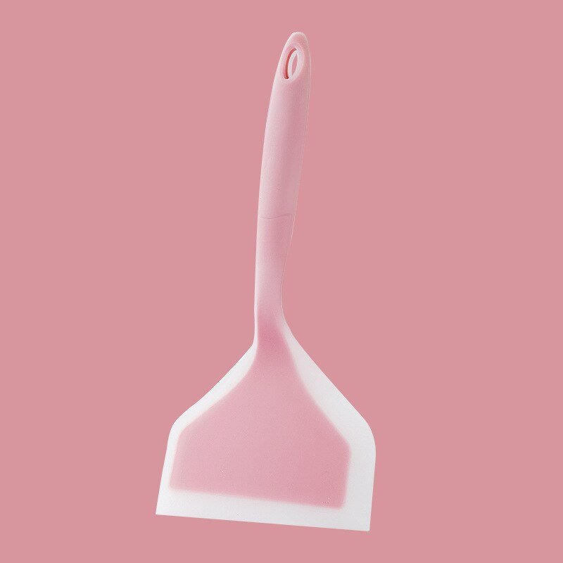 Silicone Heat-Resistant Non-Stick Pan Spatula Resin Pizza Shovel Meat Egg Scraper Turner Food Lifter Home Kitchen Cooking Tools: Pink