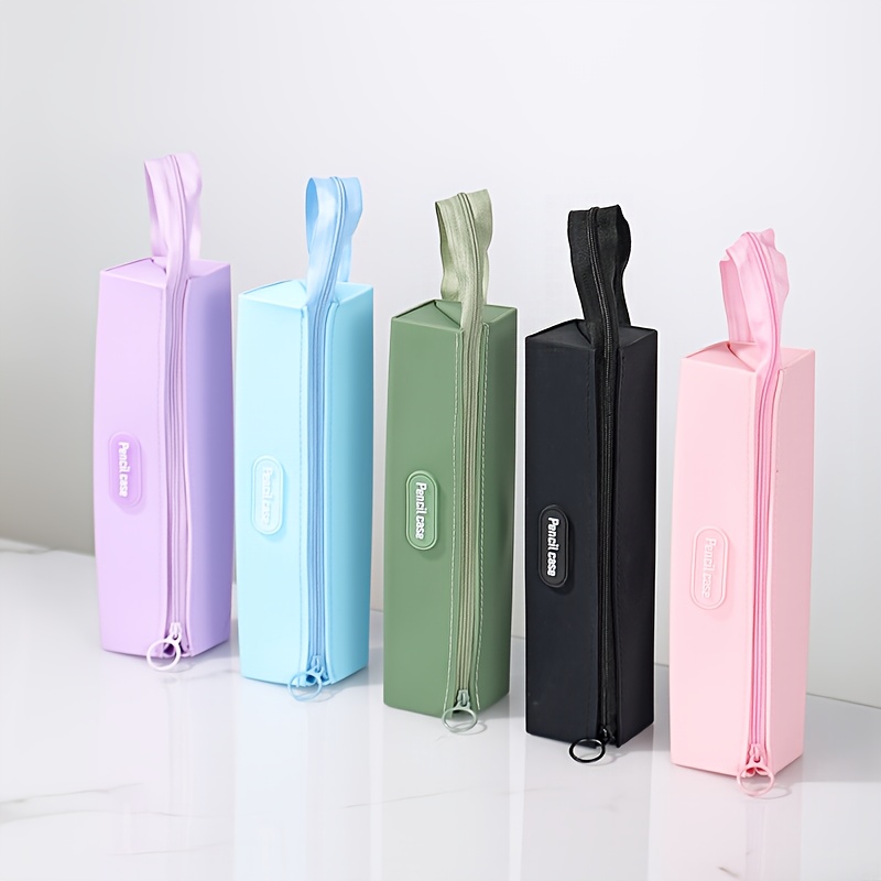 Estuche de lápices de silicona, organizador duradero y portátil para útiles escolares, elementos esenciales de oficina y accesorios de viaje, 1 ud.