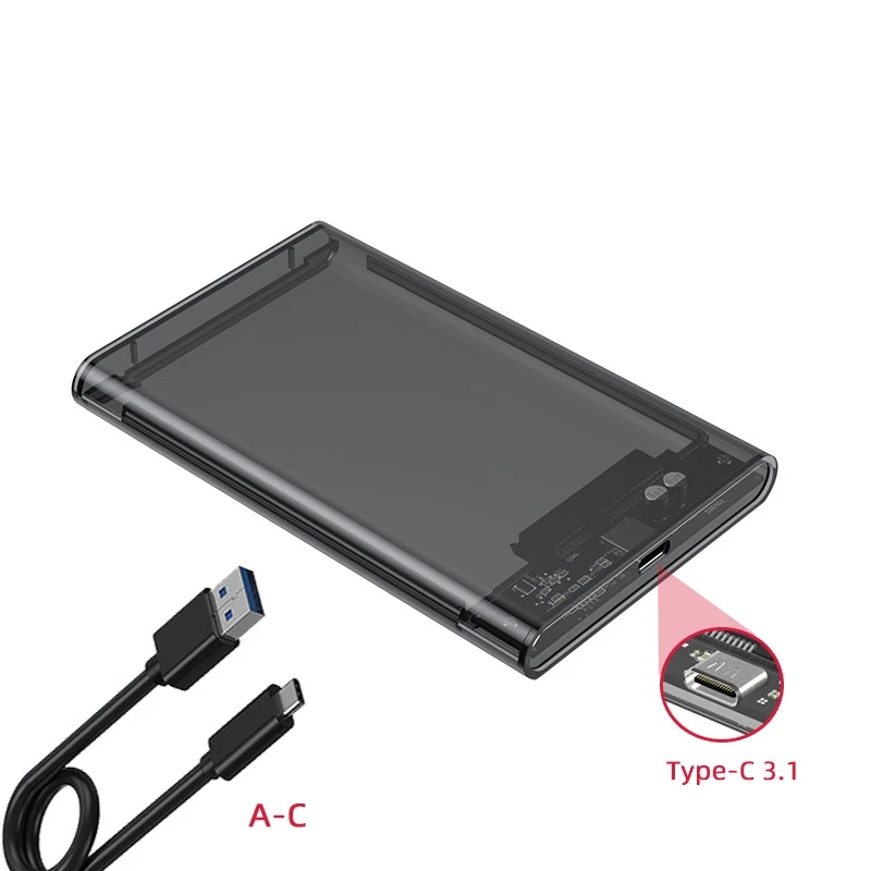 UTHAI TM05 Typ-C Transparente Box HDD Gehäuse 3.1 Notebook 2,5 Zoll SSD Solid State Mechanische Mobile Festplatte Box USB3.1