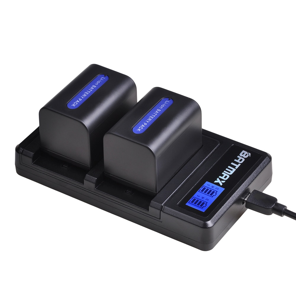 2 sztuk 3000mAh NP-FH70 NP FH70 bateria + LCD ładowarka z podwójnym portem USB dla Sony NP-FH30 NP-FH40 NP-FH60 NP-FH50 NP-FH70 HDR-XR serii