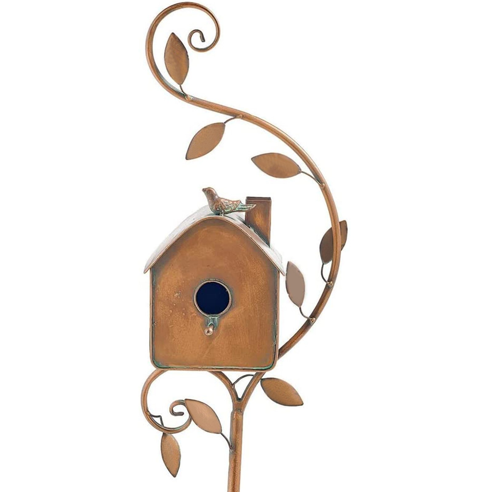 Birdhouse Garden Stakes Bird's Nest Waterproof Rust-proof Outdoor Long-lasting Beauty Metal Multi-size Resting Place For Birds