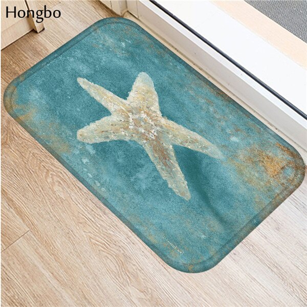 Hongbo halkskyddsmattor marint liv tryckmattor badrumsgolv kök sjöstjärna conch sjöhäst valsköldpadda mönstermattor: 36