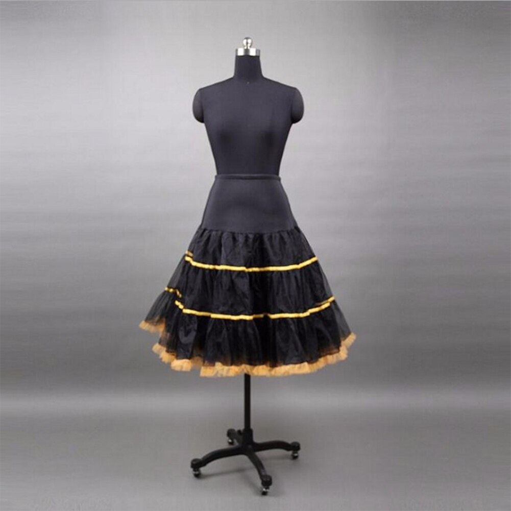 Crinoline Tulle Petticoat Short Woman Red Black Petticoat Girl Skirt Underskirt Kinderen Jupon: Black and Yellow