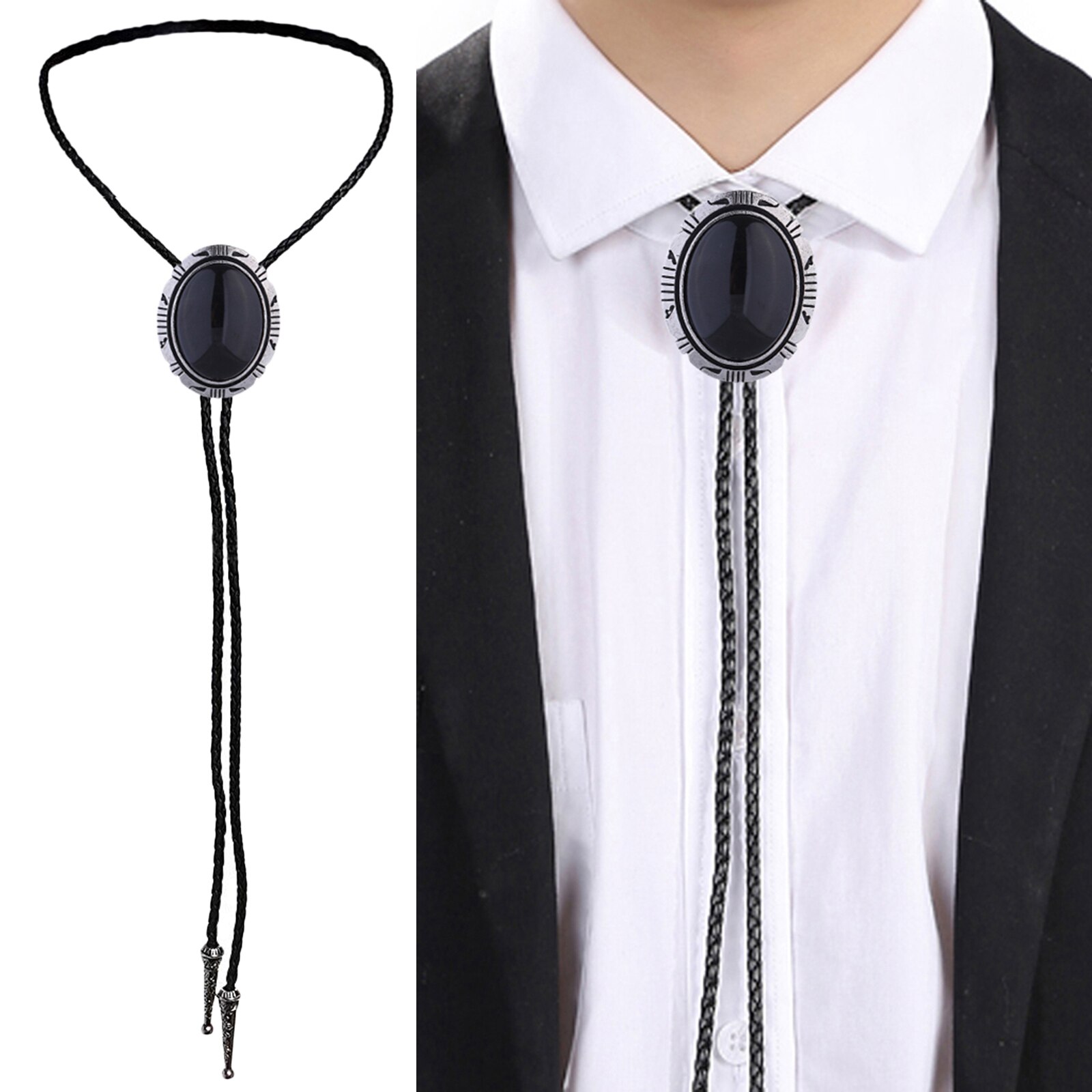 Antieke Westerse Cowboy Rodeo Bolo Tie Amerikaanse Mens Stropdas