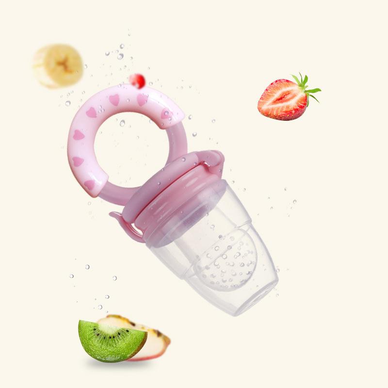 Newborn baby pacifier Fresh Food Nibbler Silicone Infant baby fruit pacifier Feeder Toddler Dummy Feeding Pacifier Nipple Tetine: PinkS