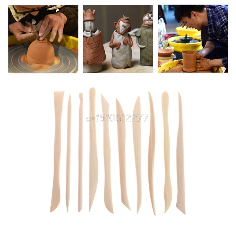 10Pcs Pottery Clay Sculpture Carving Modelling Tools Ceramic Art HobbyCraft Kit#H0VH#