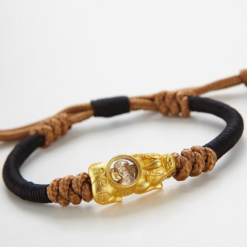 Hand Made Bixie Touw Chain Novel Goud Kleur Draaiende Windmolen Lucky Dappere Troepen Gevlochten Energie Armbanden Voor Mannen Vrouw Armbanden