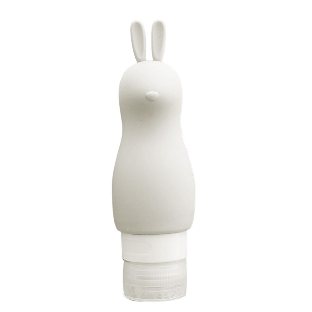 Botella vacía portátil de champú, Gel de ducha cosmético con forma de conejo y oso de dibujos animados, 90ml: Gray Rabbit