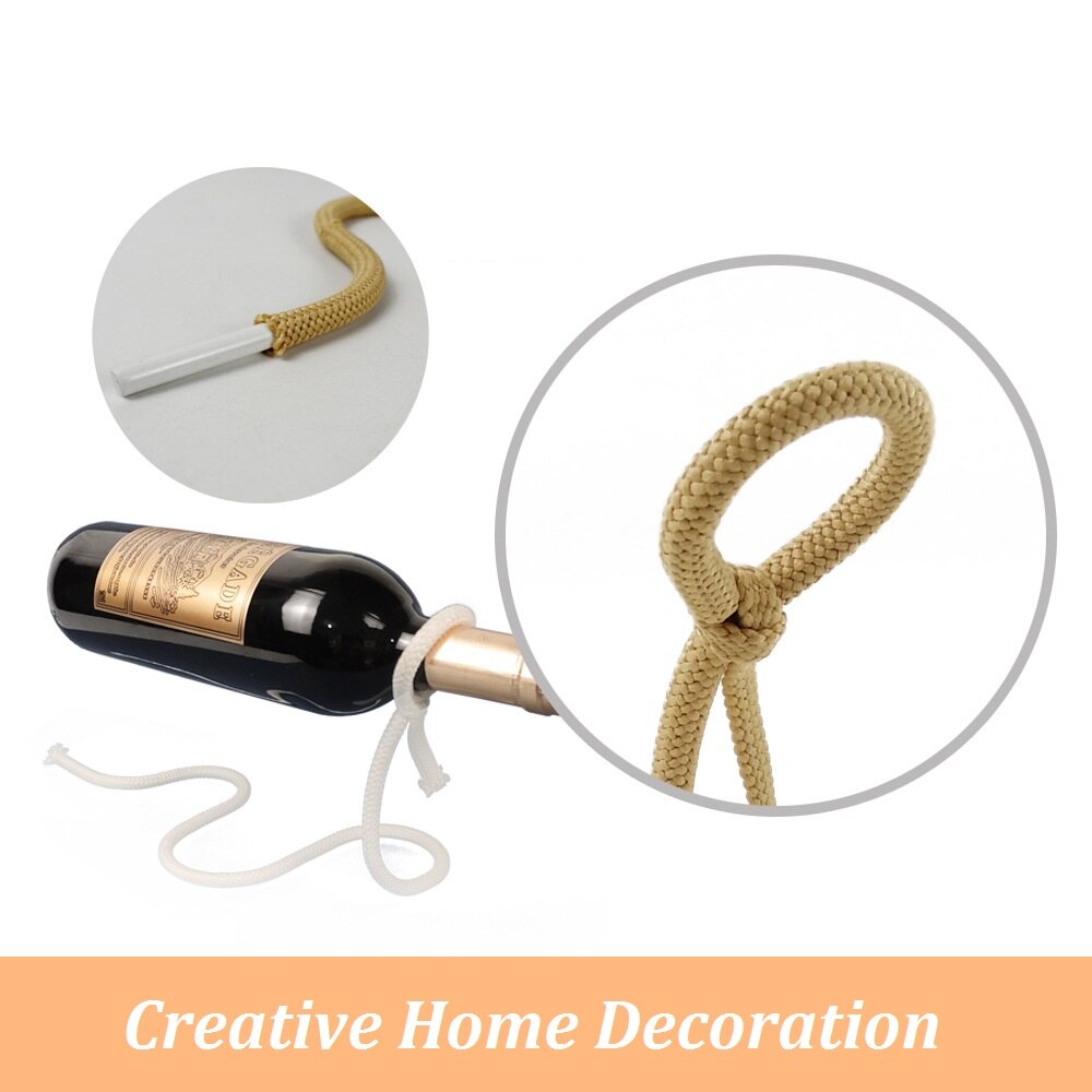 Suspended Rope Wine Rack Serpentine Snake Bracket Wine Bottle Holder Bar Cabinet Display Stand Shelf Home Decor