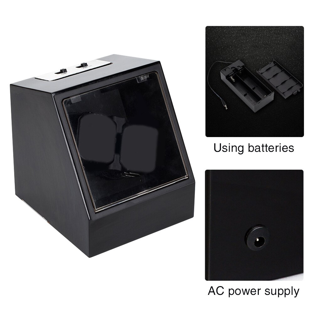 Dual Rotating Practical Portable Displaying Automatic Watch Winder Box Battery Powered Storage Case Multifunction Easy Install: C EU