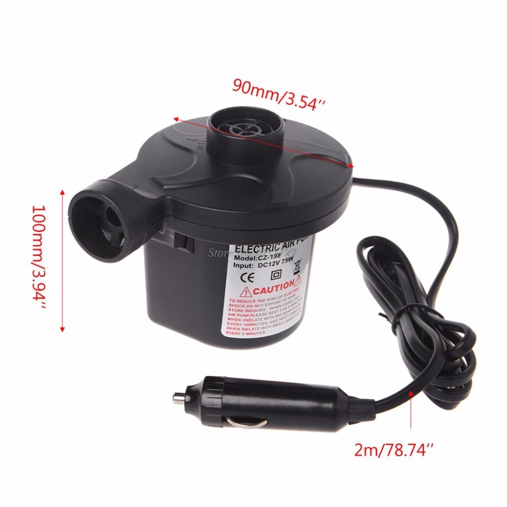Electric Air Pump Portable Air Mattress Pump Inflator Deflator For Inflatables DC 12V High Pressure Whosale