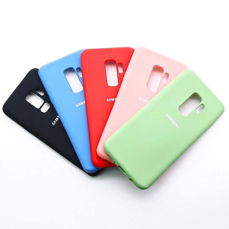 Funda de silicona líquida Original para Samsung Galaxy S9/S9 Plus, cubierta trasera de silicona blanda oficial para Samsung Galaxy S9/S9 Plus