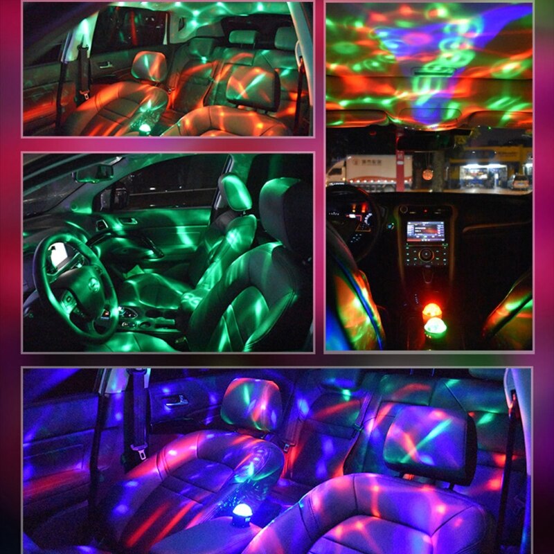 Bola de discoteca Usb RGB, luz LED de escenario, bola mágica pequeña, bombillas mágicas de colores, luz de escenario de rotación automática, bombilla LED de de Club de DJ